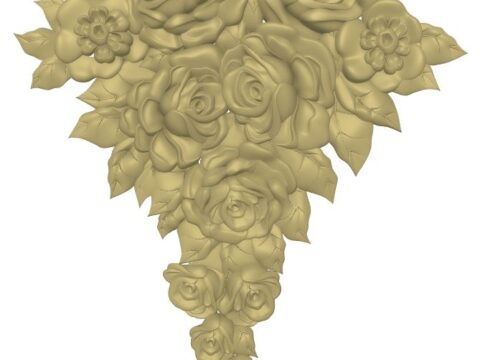 Wood Floral Ornament Carved Design For CNC Router Stl File