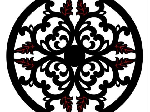 Laser Cut Floral Decorative Circle Design SVG File