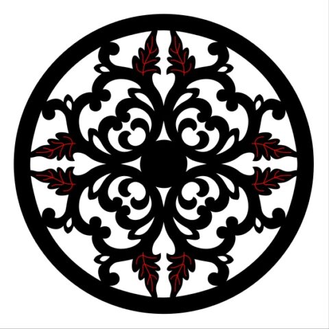 Laser Cut Floral Decorative Circle Design SVG File