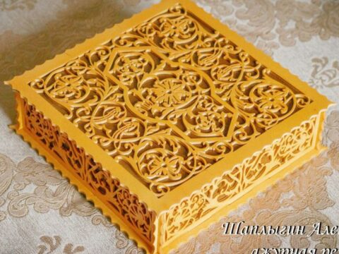 Laser Cut Decorative Wood Box Template DXF File