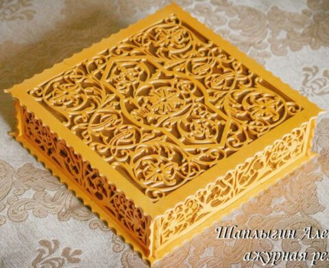 Laser Cut Decorative Wood Box Template DXF File