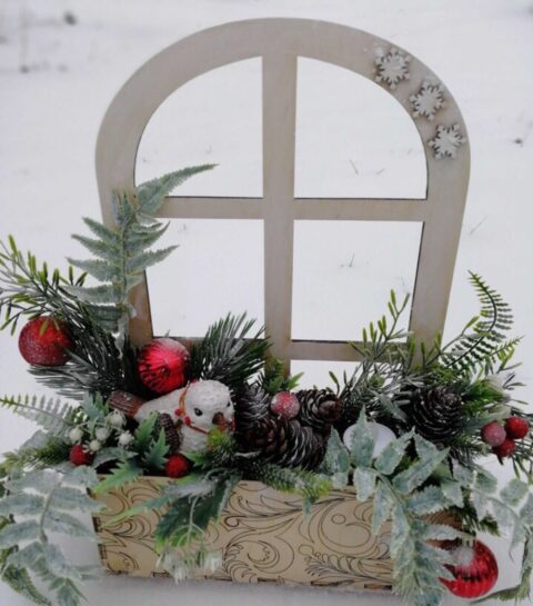 Laser Cut Plant Stand With Planter Pot Flower Pot Stand For Display Window Free Vector