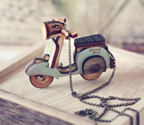 Laser Cut Wooden Vespa Scooter Free Vector