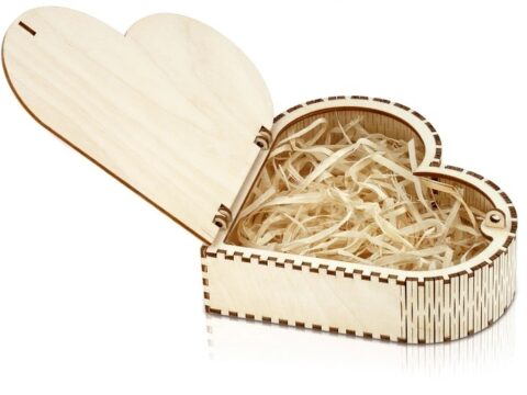 Laser Cut Wooden Heart Box Free Vector