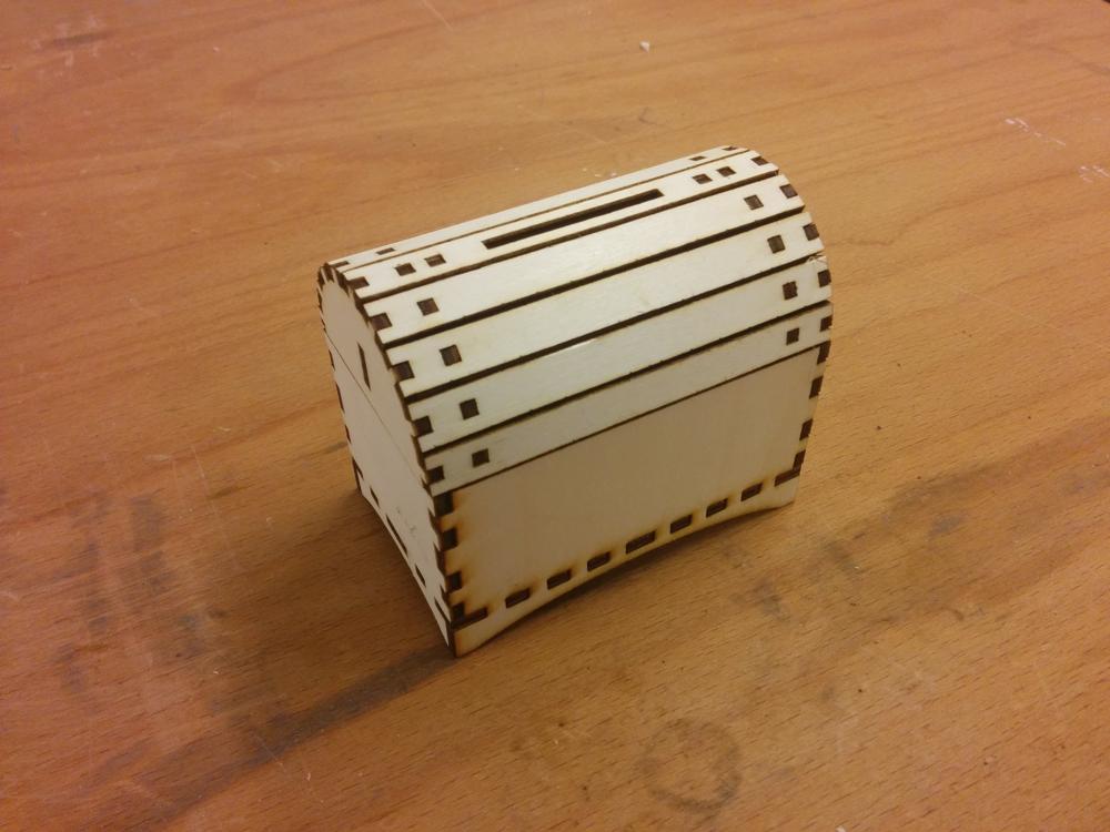 Laser Cut Piggy Bank like Pirate Chest 3mm SVG File