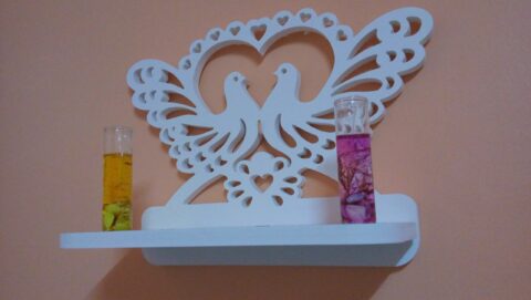 Heart Bird Shape Shelf DXF File