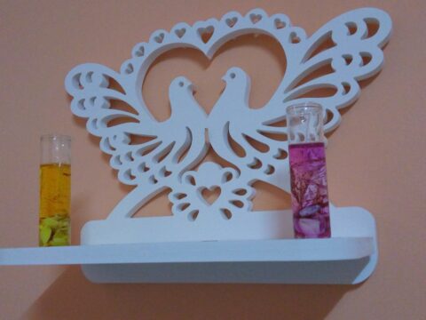 Heart Bird Shape Shelf DXF File