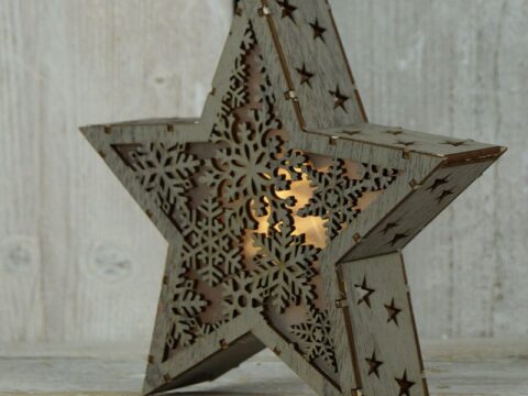 Star Light Lamp Laser Cut Free Vector