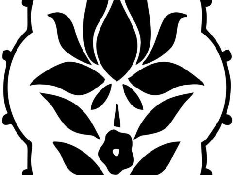 Beautiful Flowers Black White Vector Art jpg Image