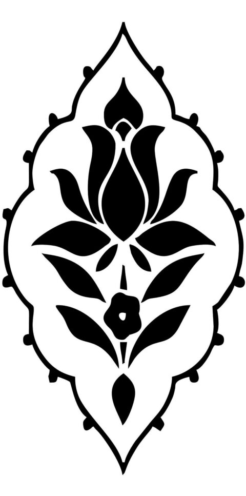 Beautiful Flowers Black White Vector Art jpg Image