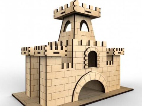 Castle Tea House Laser Cut Free Vector