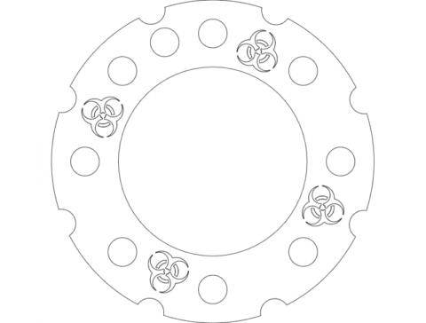 h1 Rim Stiffner 8 Bolt Biohazard dxf File