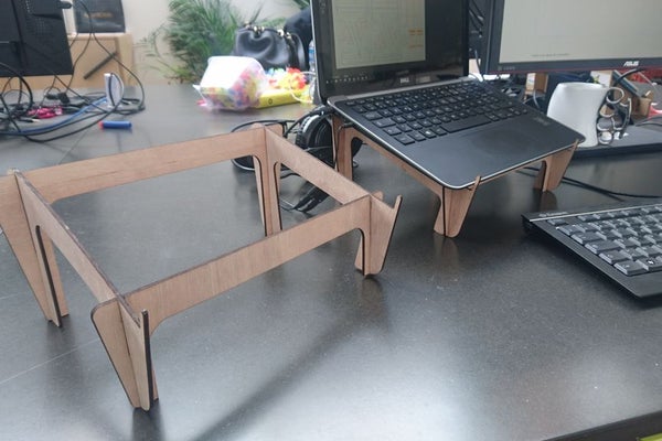 Laser Cut Wooden Laptop Stand Free Vector