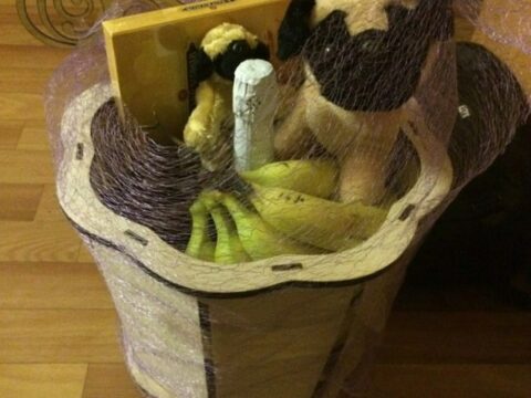 Laser Cut Wooden Gift Basket DXF File