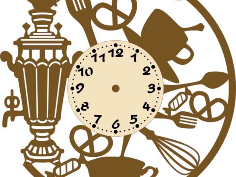 Laser Cut Samovar Shape Wall Clock Free Vector