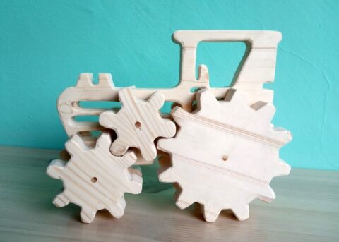 Laser Cut Tractor Wooden Toy Free Vector