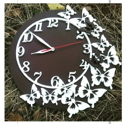 Laser Cut Butterflies Wall Clock Free Vector