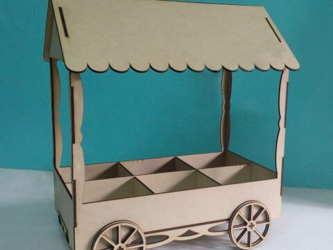 Laser Cut Candy Cart Template Free Vector