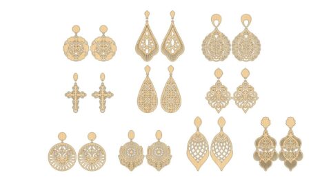 Laser Cut Pendant Earrings Templates Free Vector
