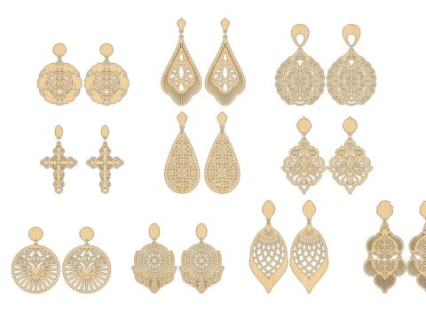 Laser Cut Pendant Earrings Templates Free Vector
