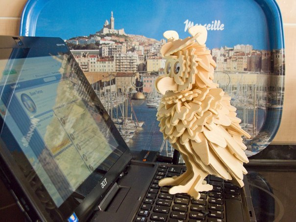 Lasercut Plywood Owl 3D Puzzle Pattern File