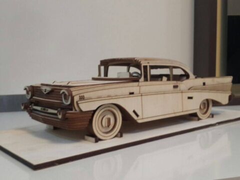 Chevrolet Bel Air 1957 Vector file for laser cutting CNC Free Vector