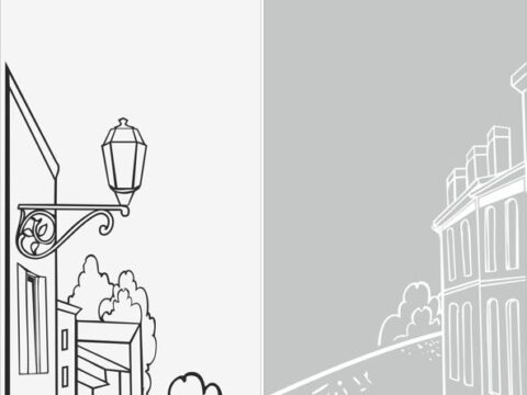 Street Scene Sandblast Pattern Free Vector