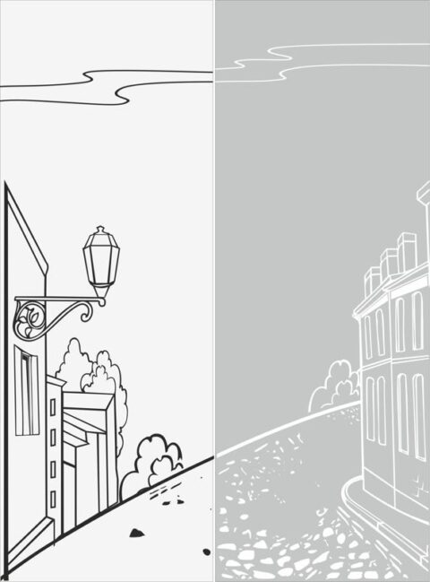 Street Scene Sandblast Pattern Free Vector