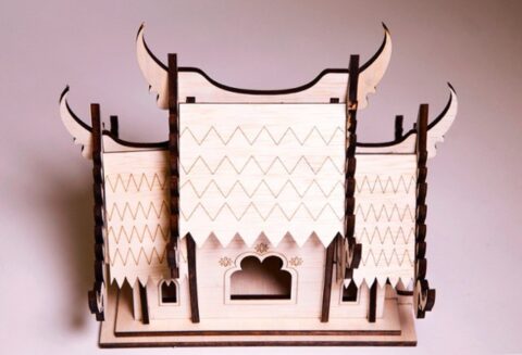 Chinese Pagoda Laser Cut Free Vector