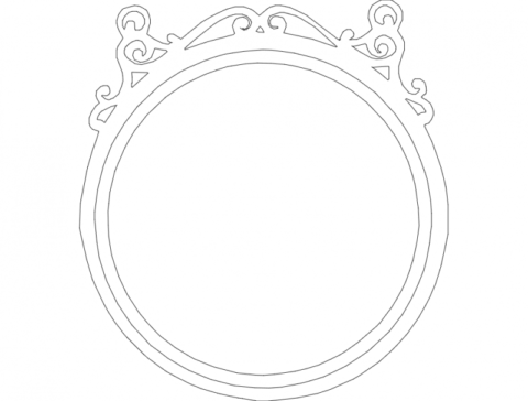 Mirror Frame Round dxf File