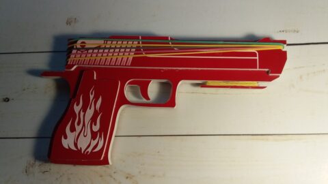 Laser Cut Wooden Rubber Band Gun Free Vector