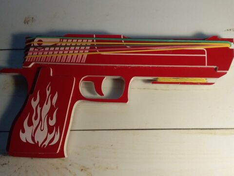 Laser Cut Wooden Rubber Band Gun Free Vector
