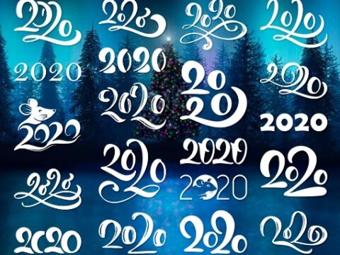 Hand Written Lettering Calligraphy Number 2020 DXF File