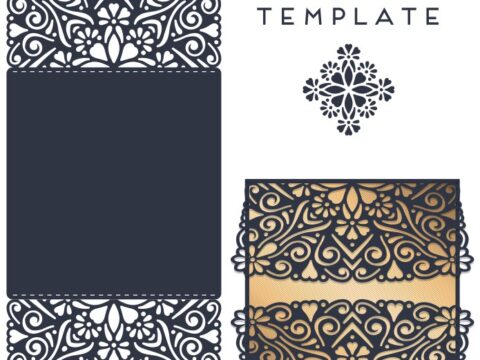 Laser Cut Invitation Card Design Template Free Vector