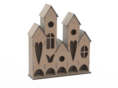 Laser Cut Plywood Tea House Free Vector