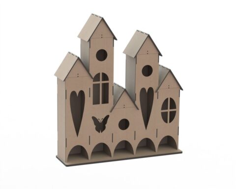 Laser Cut Plywood Tea House Free Vector