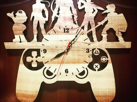 Laser Cut Gamepad Wall Clock Template Free Vector