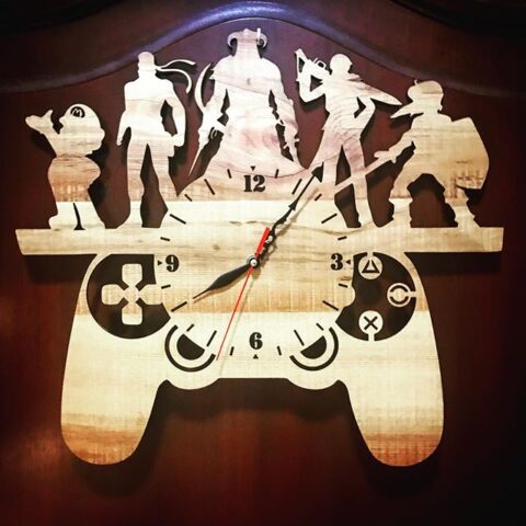 Laser Cut Gamepad Wall Clock Template Free Vector