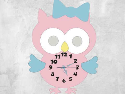Laser Cut Wall Clock Owl Free Vector