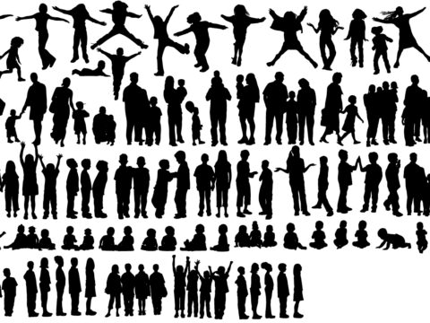Silhouettes of Children Free Vector