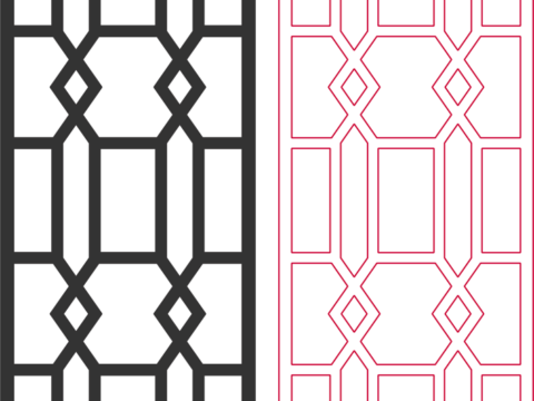 Beautiful living room partition pattern DXF File