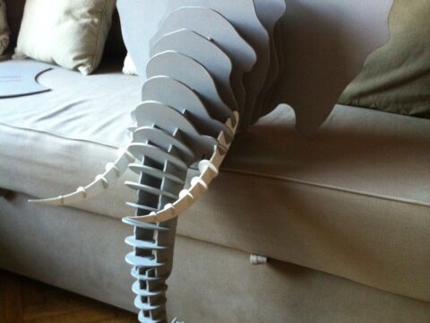 Elephant Head 3D Puzzle 10mm Free Vector