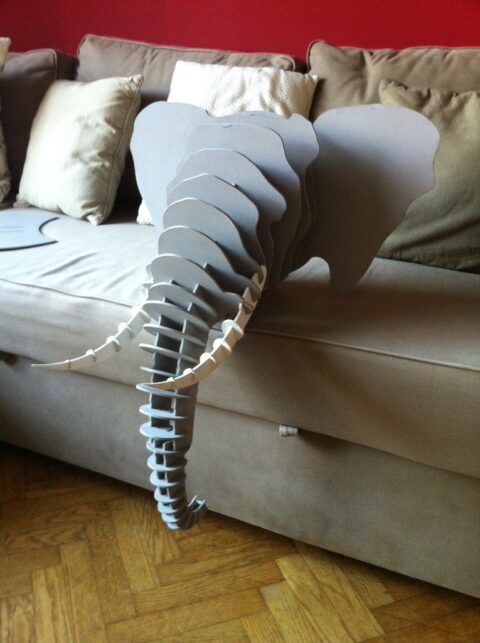 Elephant Head 3D Puzzle 10mm Free Vector