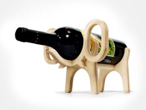 Laser Cut Elephant Wine Bottle Holder Free Vector