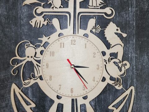Laser Cut Nautical Wall Clock Free Vector