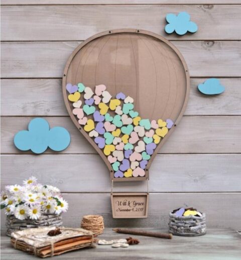 Laser Cut Wedding Hot Air Balloon Guest Book Free Vector