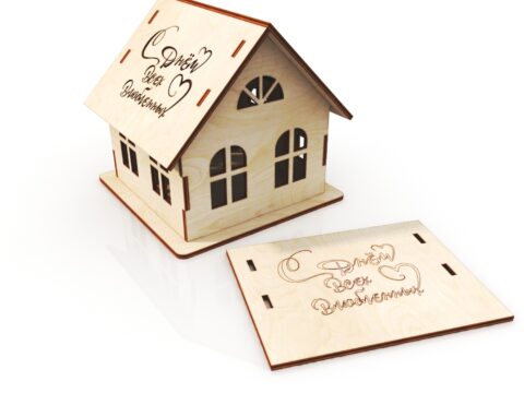 Laser Cut Small House Template Free Vector