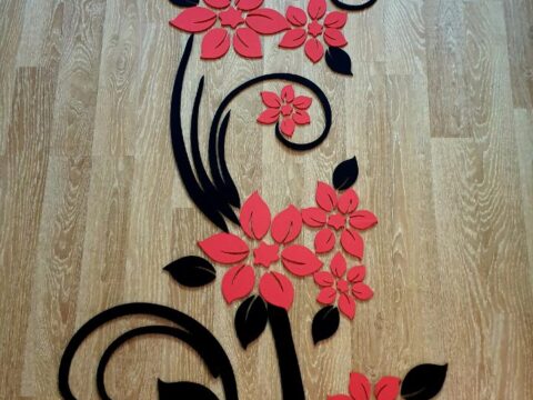 Laser Cut Flowers for Decoration Free Vector