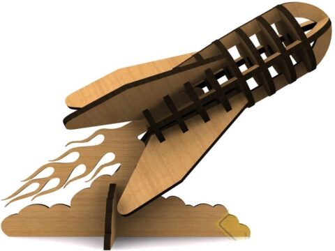 Laser Cut David Rocket MK2 3D Model 6mm DXF File