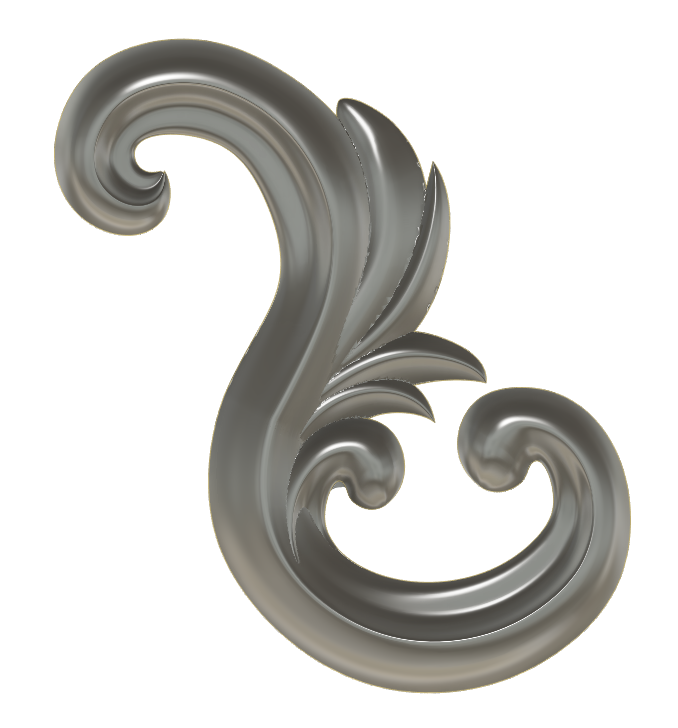 Ornamental Flourish CNC Wood Carving Design stl File